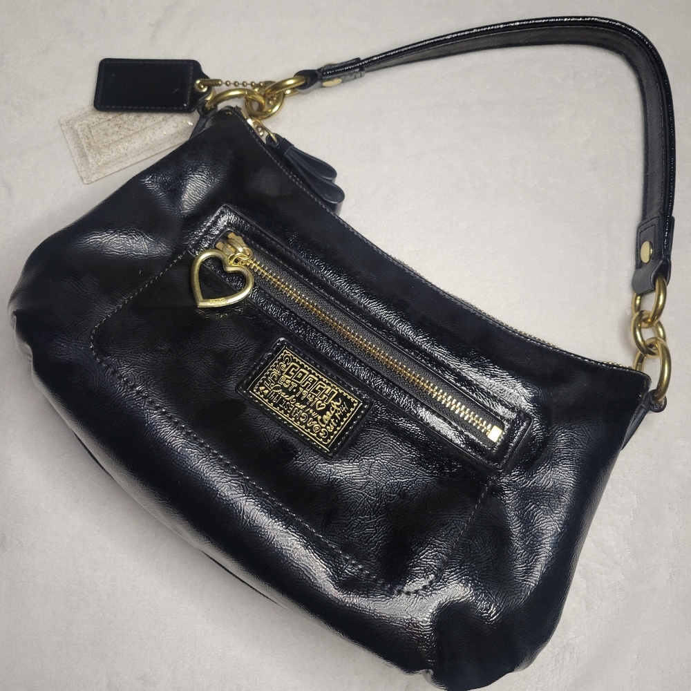 Coach Poppy Daisy Liquid Gloss Leather Shoulder Bag F20017
